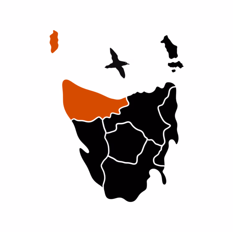 Northwest Tasmania map.