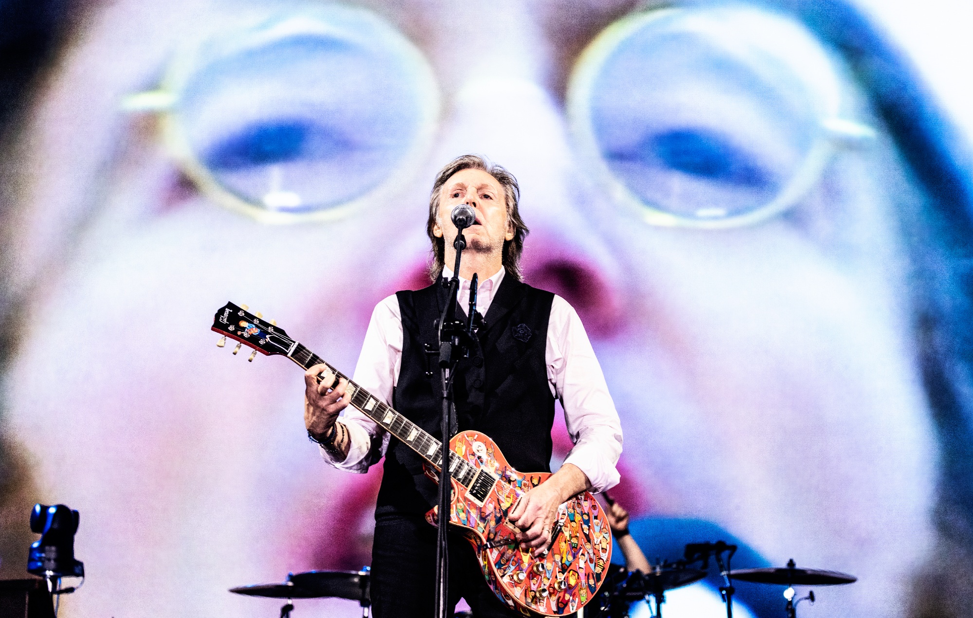 Paul McCartney playing live onstage