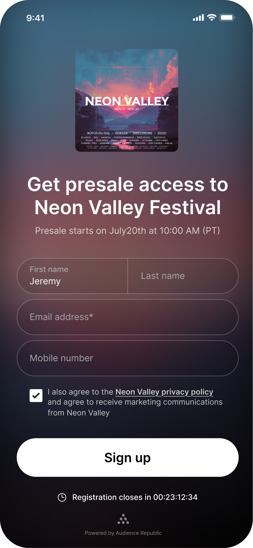 Sign up