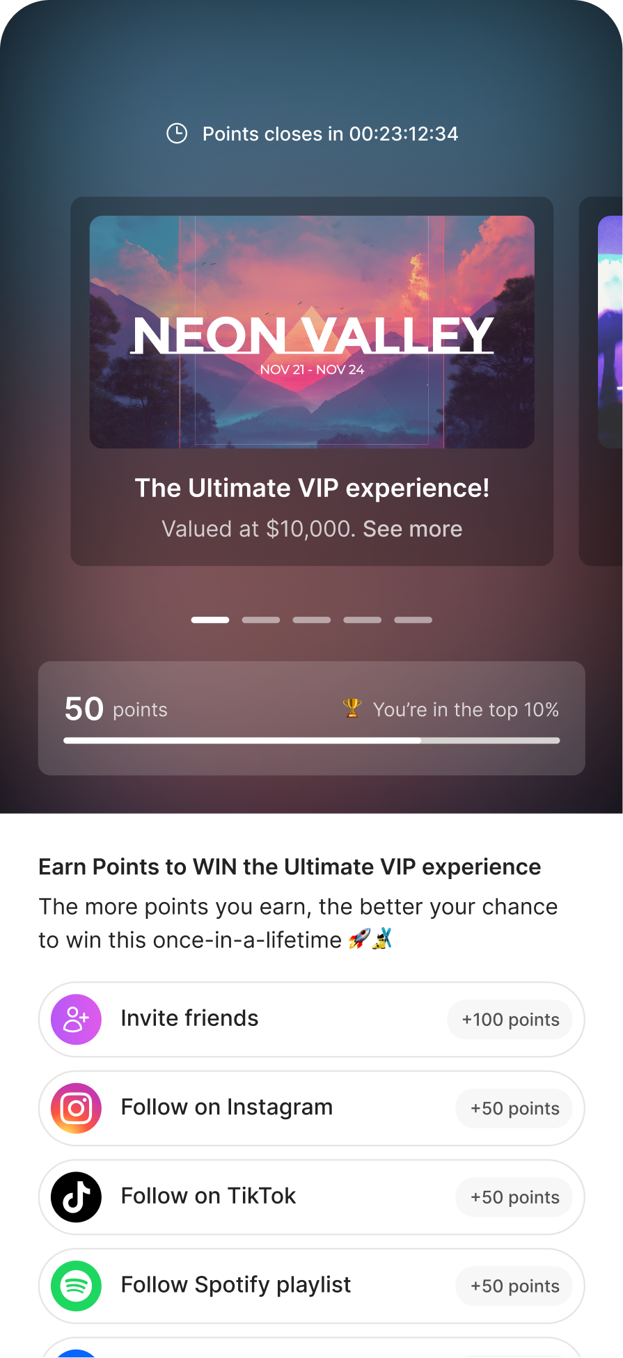 Earn points (optional)