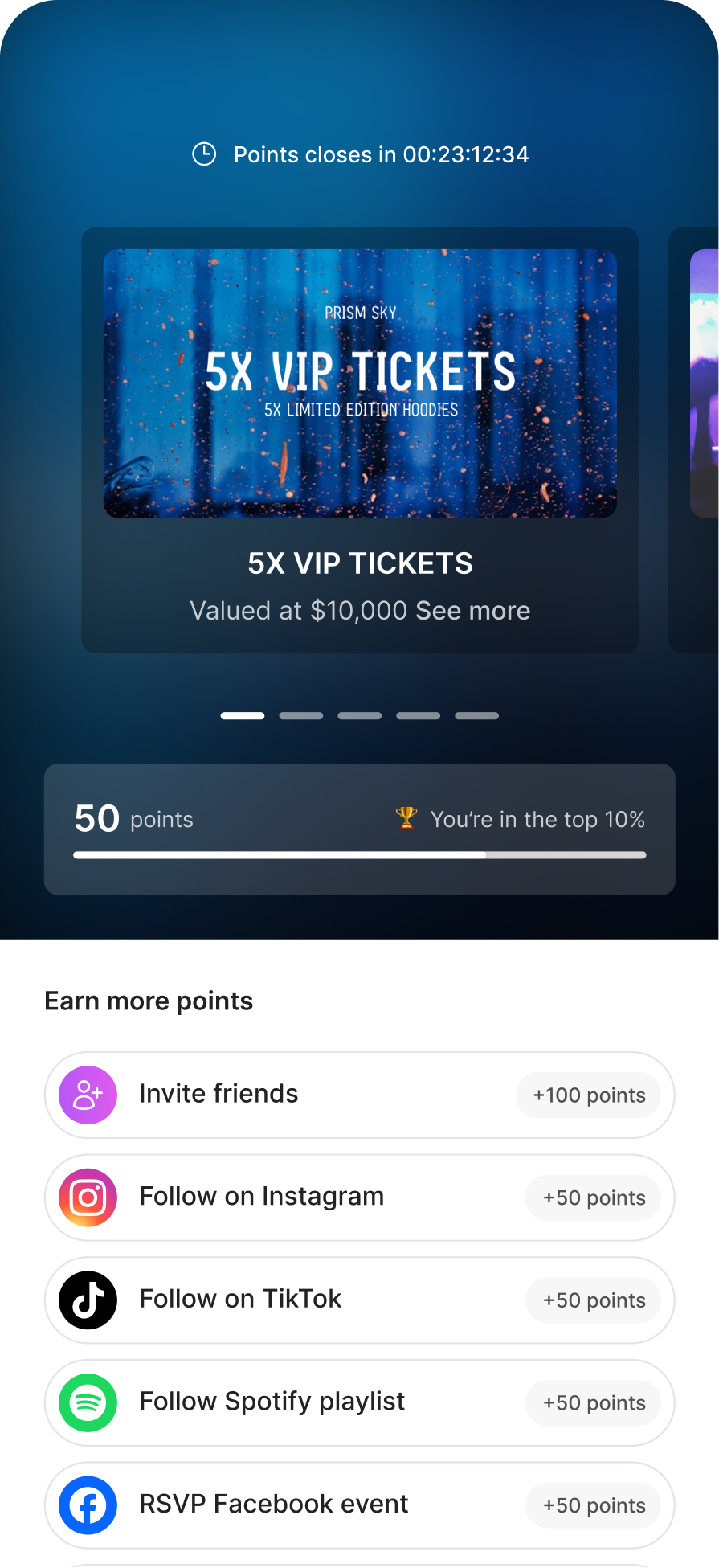 Earn points (optional)