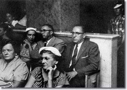 Judge Gooding and committee members watch Elvis' show(s).