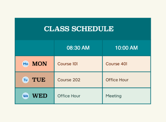 クラスのスケジュール管理