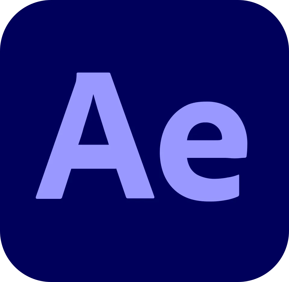 Logo with stylized light purple letter A and e on a dark blue square background with rounded corners.