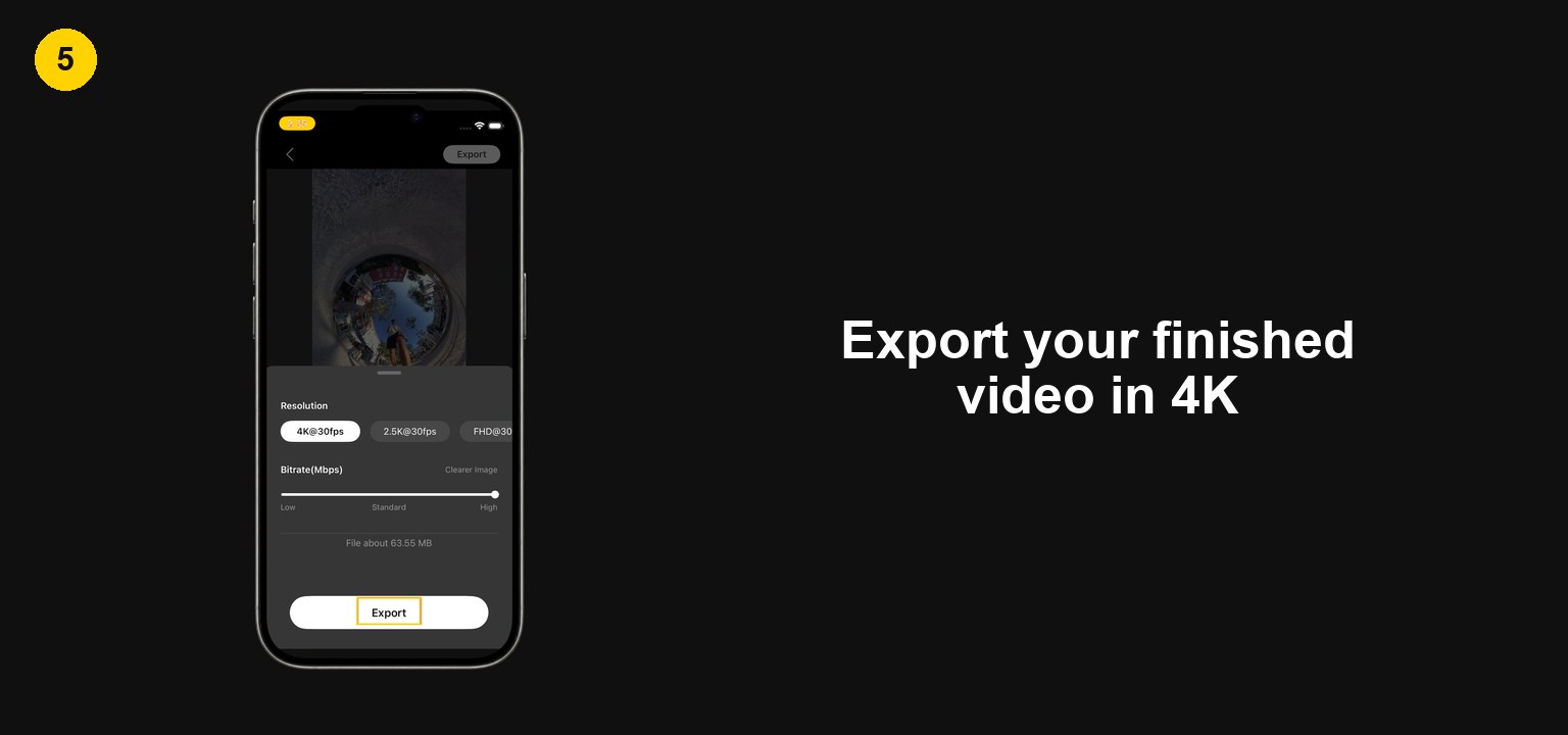 Export a finished Bigfoot SmartClip video in 4K