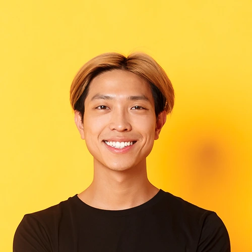 Man in yellow background.