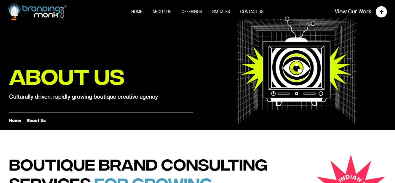 The top banner for Brandemic creative studio featuring bold white text on a dark background. It highlights custom website layouts and modern product packaging styles India brands use to grow online.