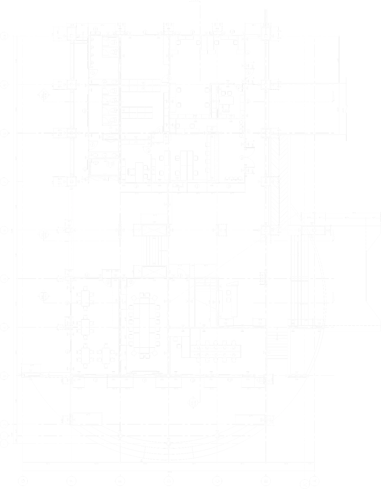 Detailed architectural blueprint showing floor plan with rooms, walls, doors, staircases, and measurements.