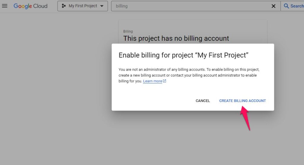 Create billing account