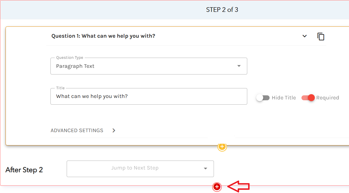 Click the red “+” button