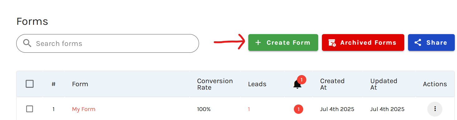 Click on create forms