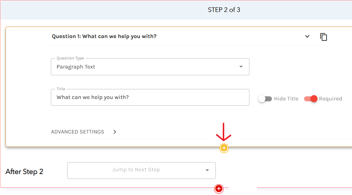 Click on the orange “+” button.