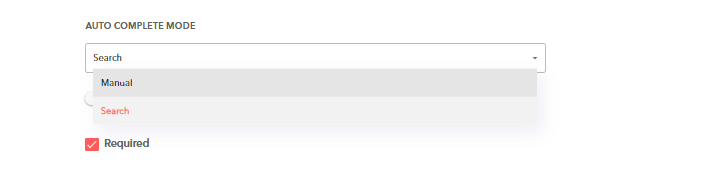 Under the drop-down menu choose from manual or search