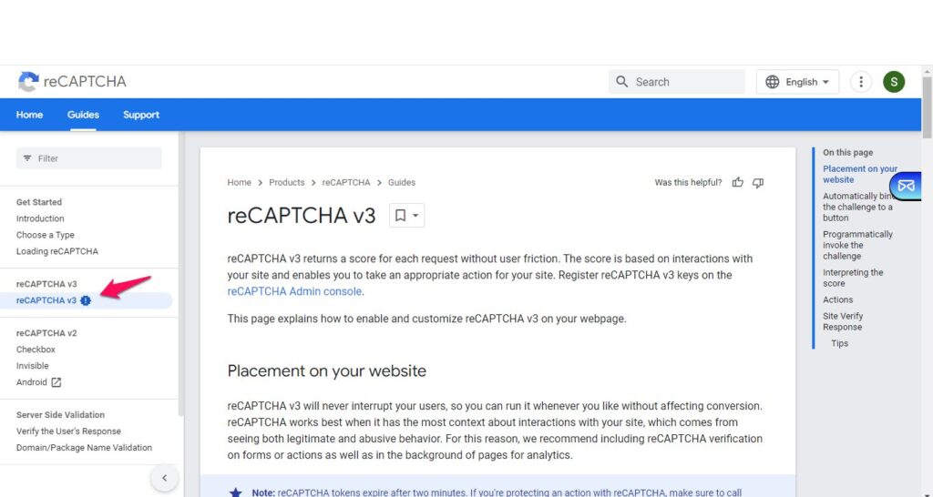 reCaptcha V3
