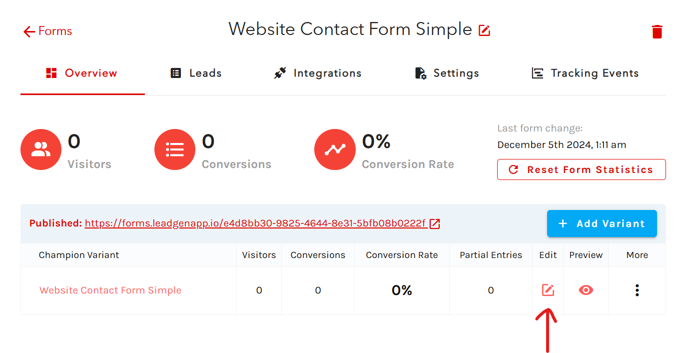 Click on the edit page