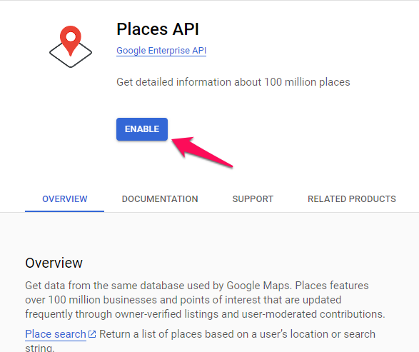 Enable Places API