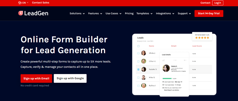 LeadGen form builder