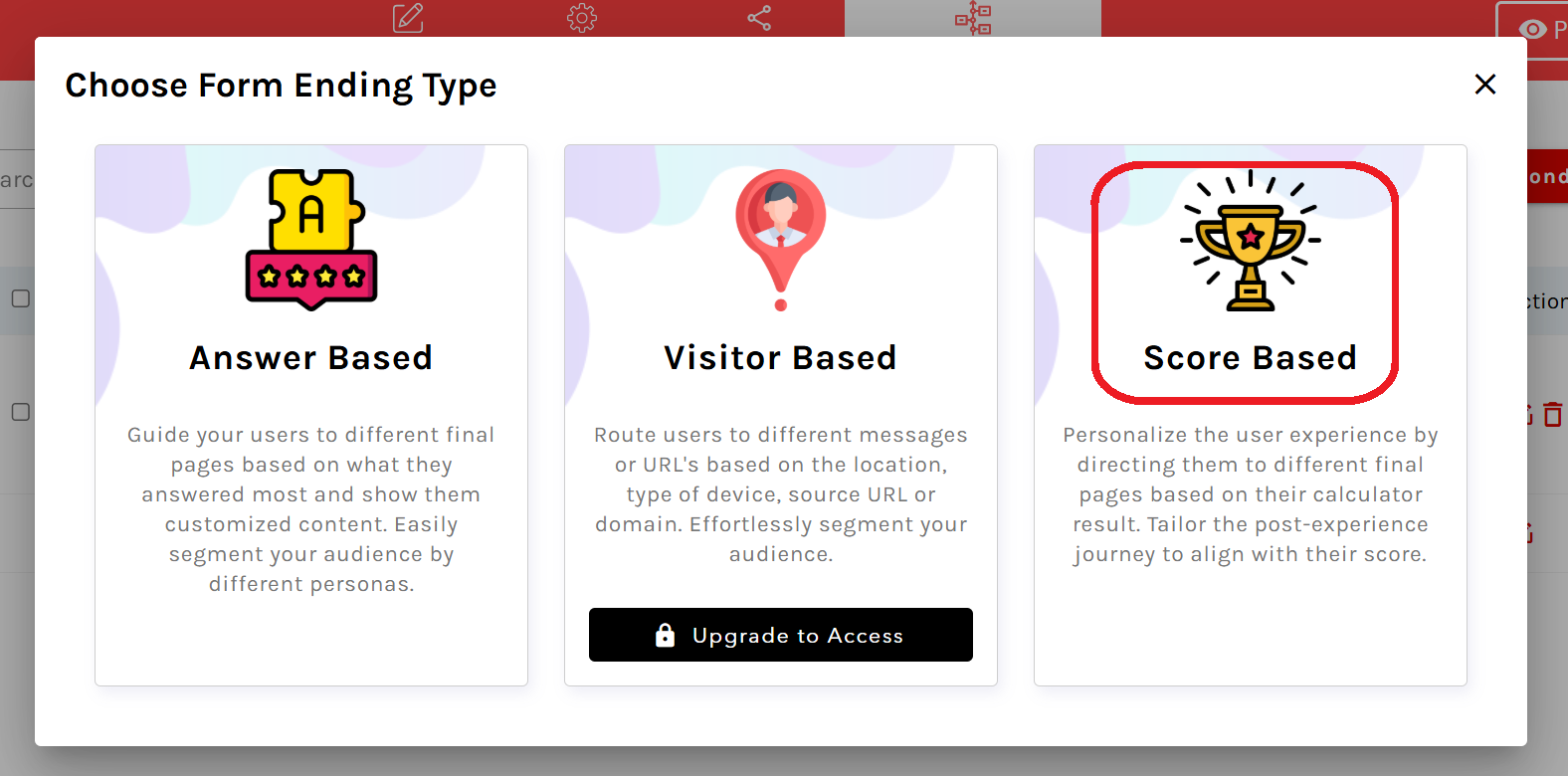Multiple-endings-score-based