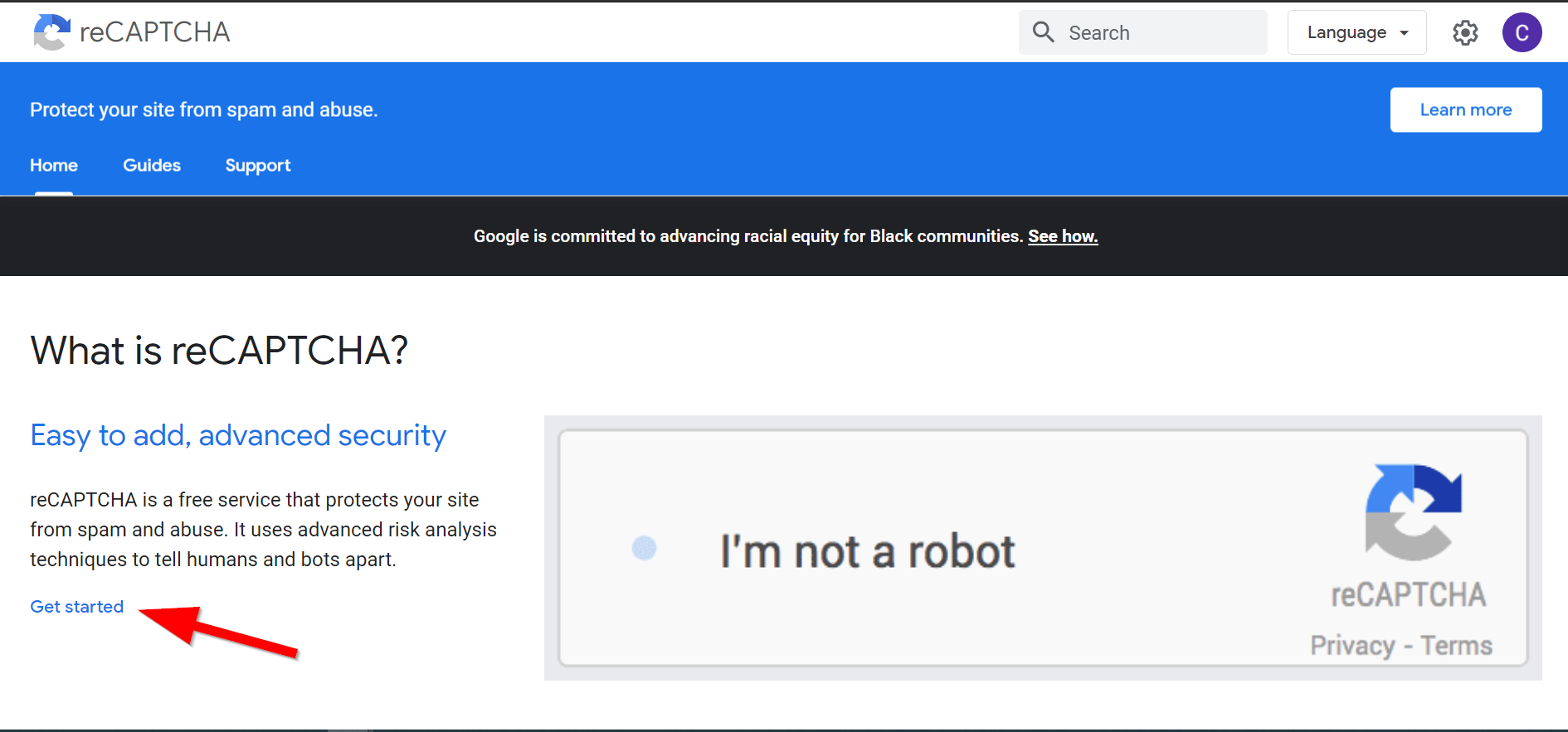 reCaptcha get started
