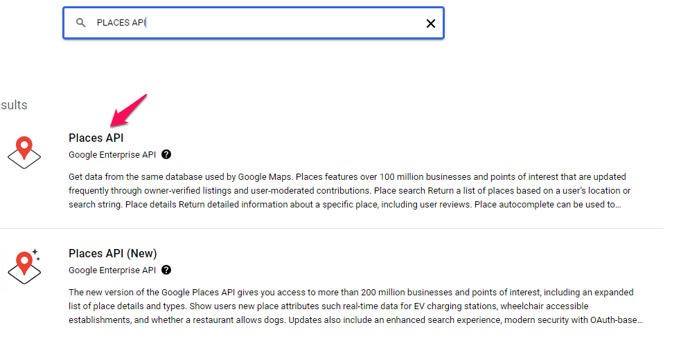 Enable Places APIs