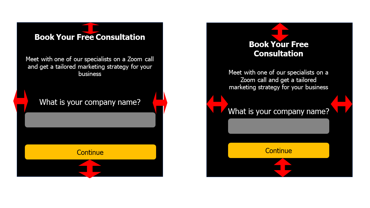 Form internal spacing is a setting to change the appearance of content within the form.