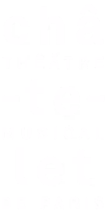 Logo du théâtre musical Châtelet de Paris avec texte en blanc sur fond noir.