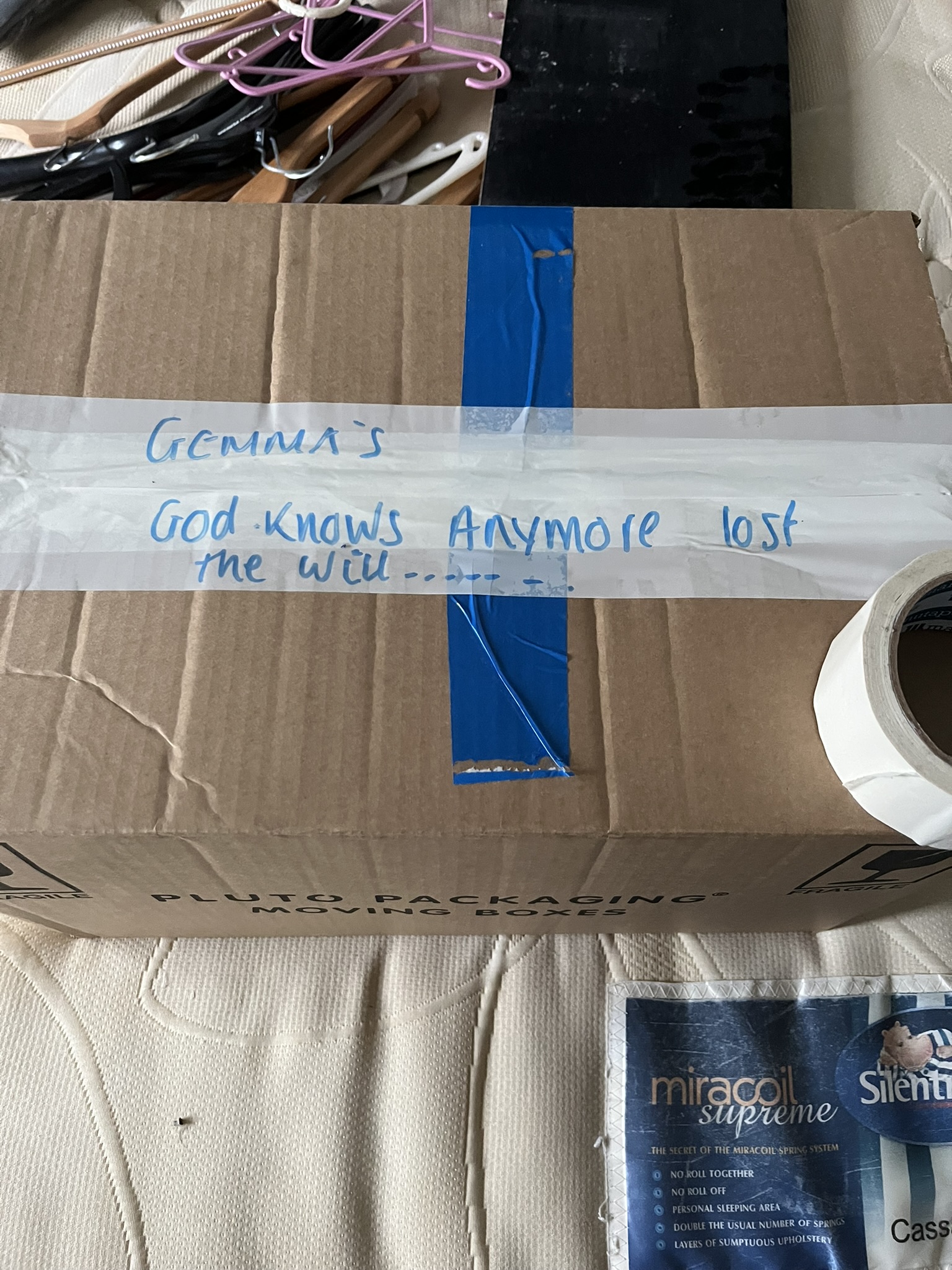 Packed and labelled boxes ready for moving day