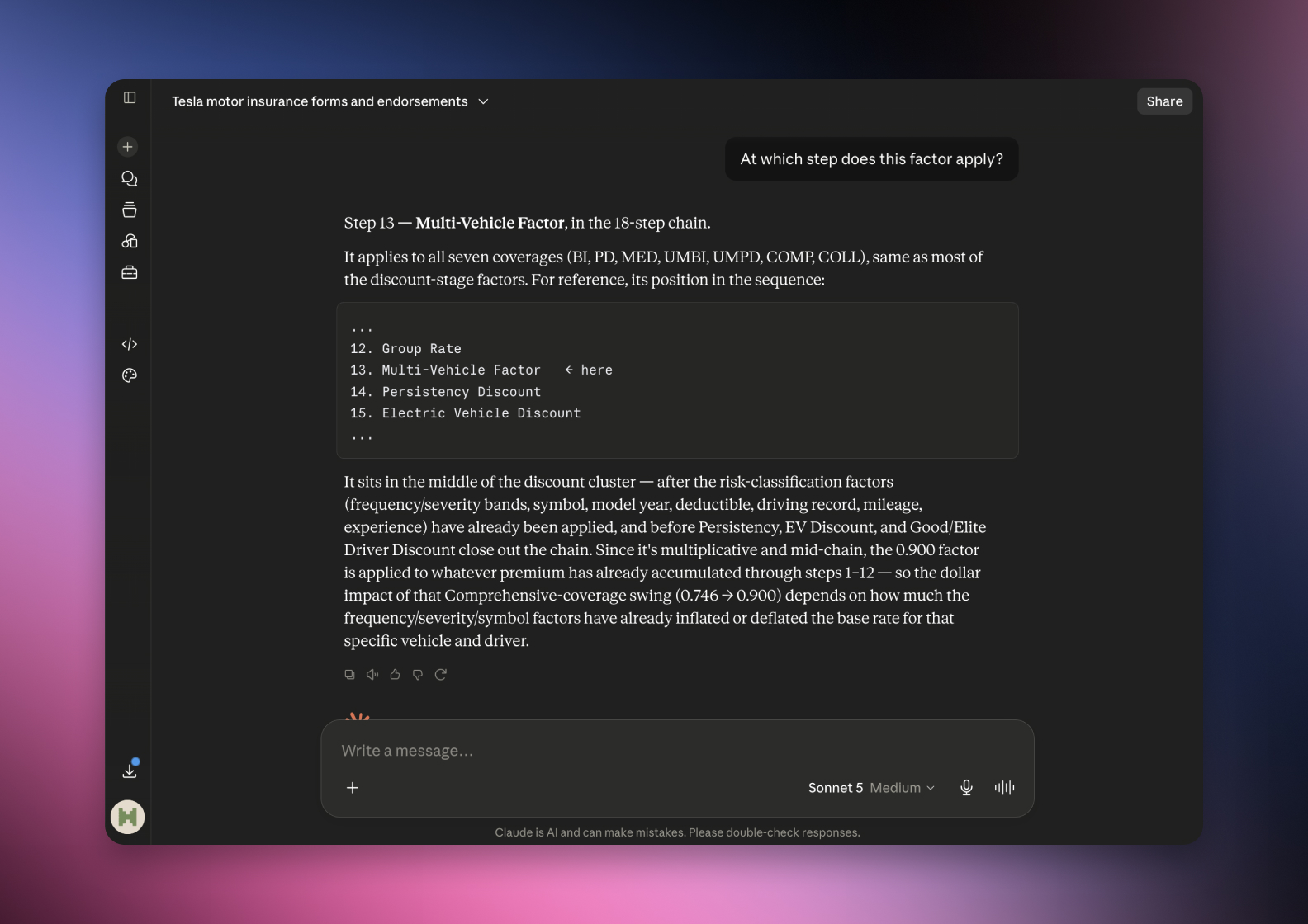The serff.ai platform showing an extraction summary for a filing, with overview, viability and a list of extracted source files