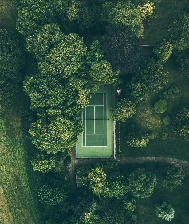 Rollcard tennis court areial
