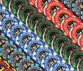 Casino chips representing high-limit card spend