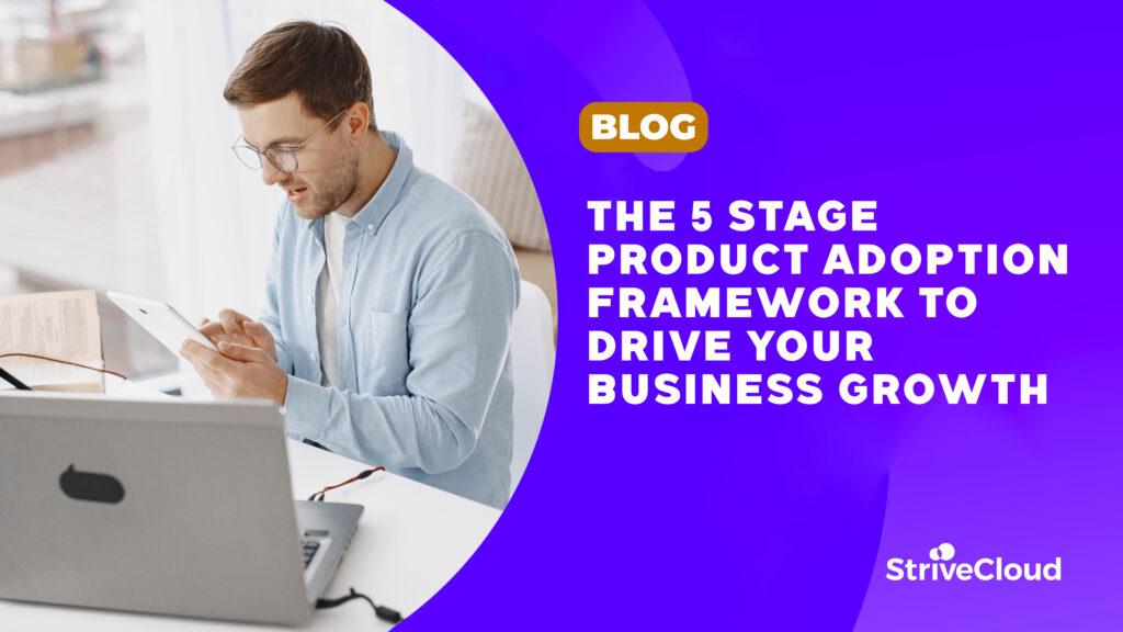 man on tablet, title about product adoption