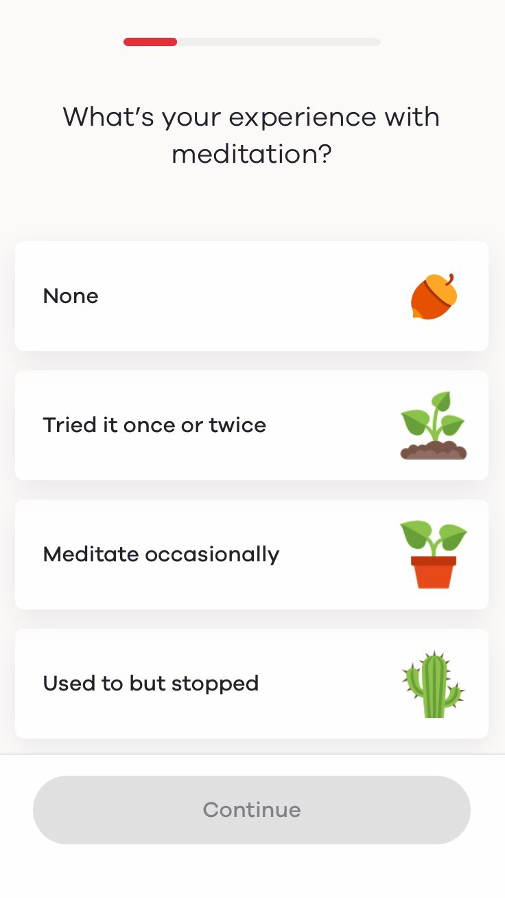 Third onboarding screen of the Ten Percent Happier app