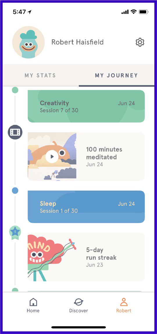 Headspace ensures daily app engagement through gamification & rewards