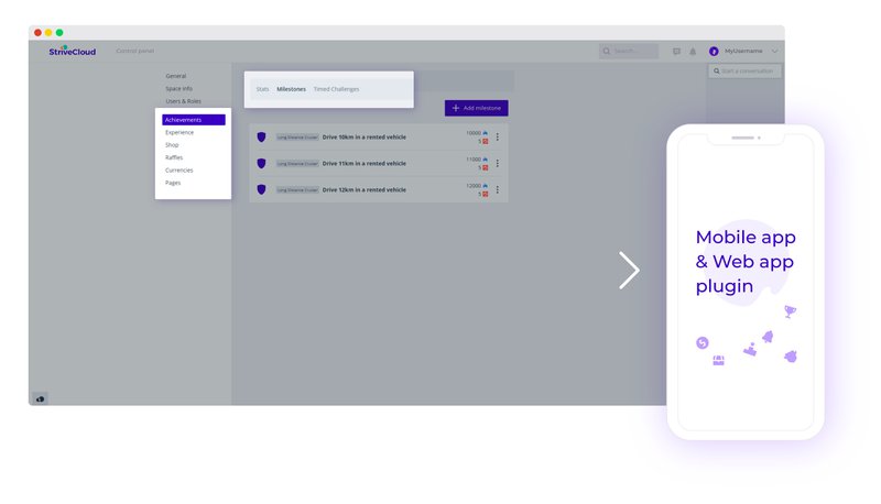 Plug-in gamification tool where you can control all digital products from 1 control panel