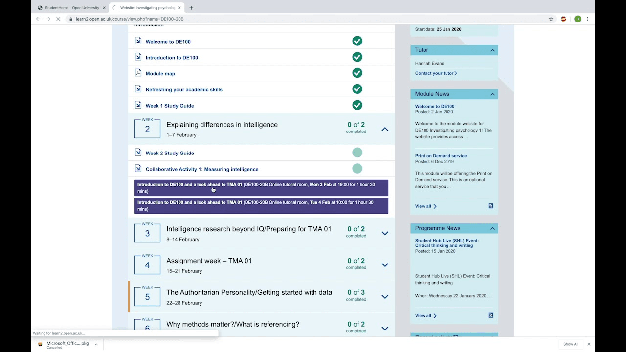 open university study platform checklist