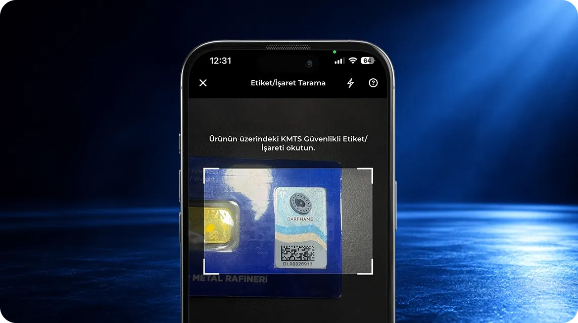 Scanning the KMTS security label/mark in the app