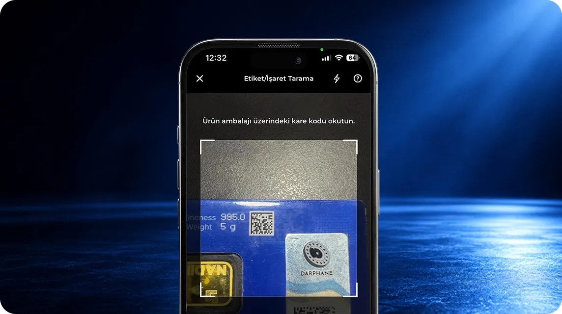 QR code verification screen in the KMTS app