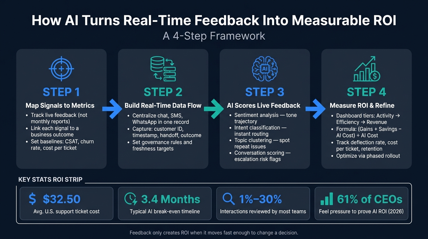 How AI Turns Real-Time Feedback Into Measurable ROI: A 4-Step Framework
