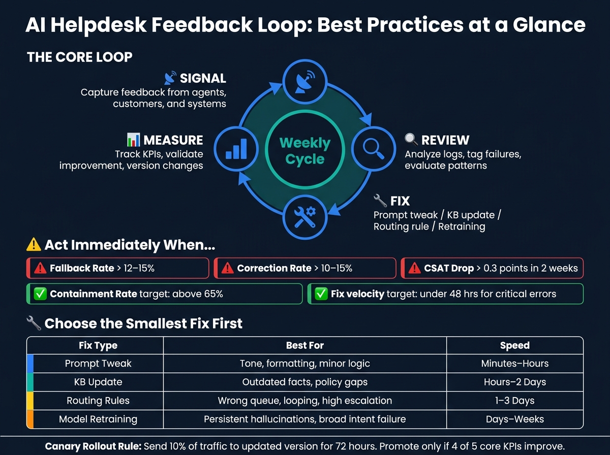 AI Feedback Loop: Signal → Review → Fix → Measure
