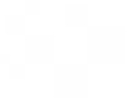 Abstract black geometric shapes arranged asymmetrically on a white background.
