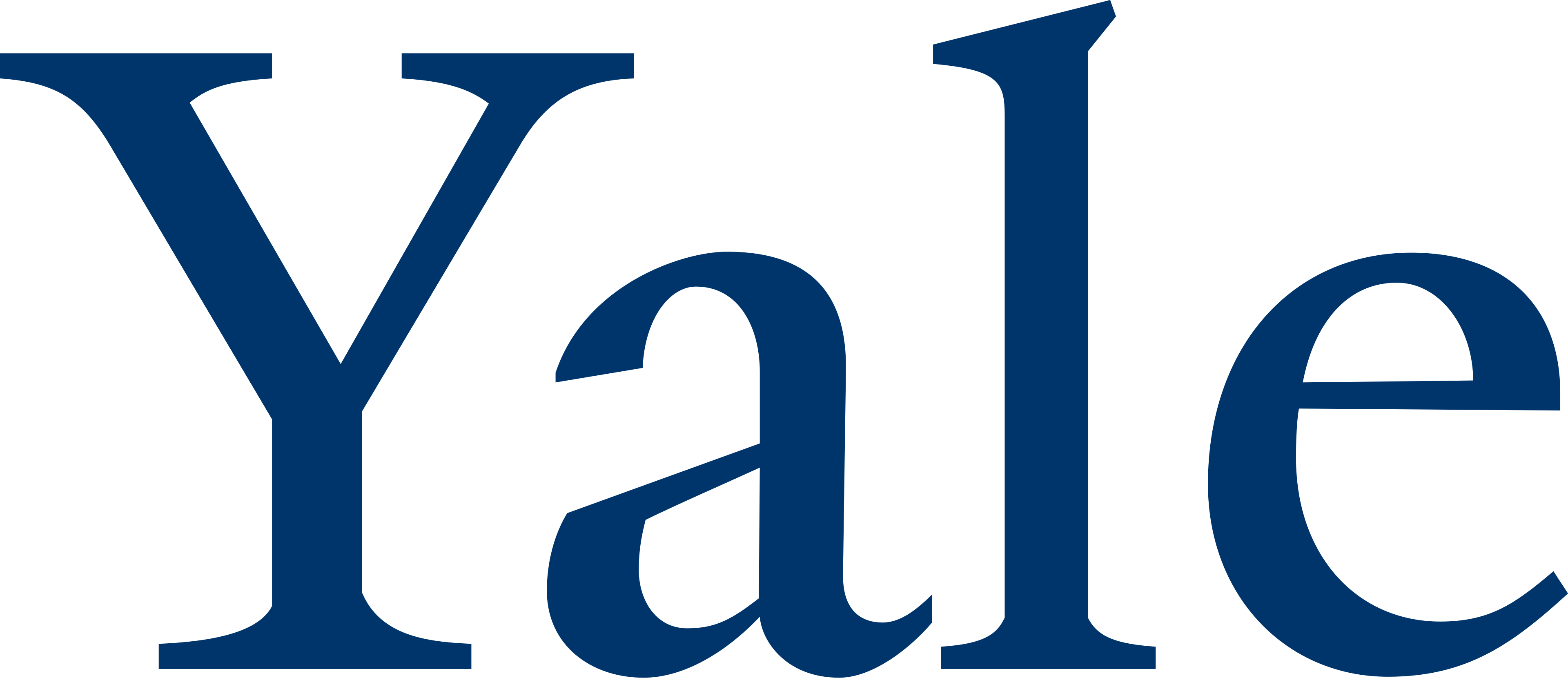 Yale University text logo in dark blue font on white background.