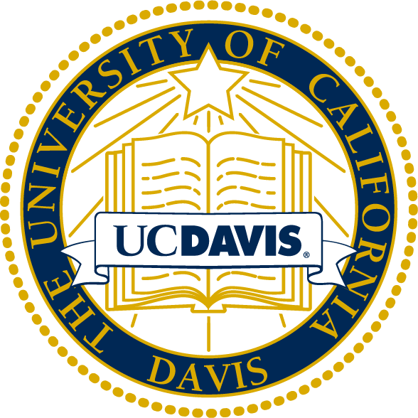 The University of California, Davis seal with a book, star, rays, and ribbon reading UC Davis.