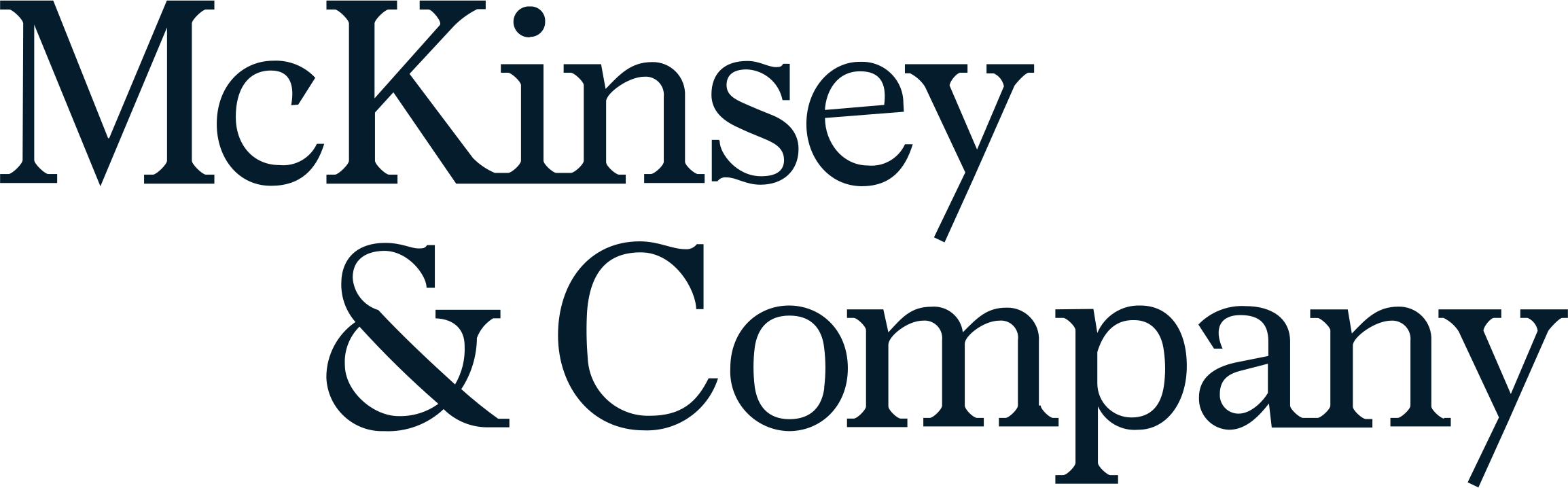 McKinsey & Company wordmark in dark blue serif font on a transparent background.
