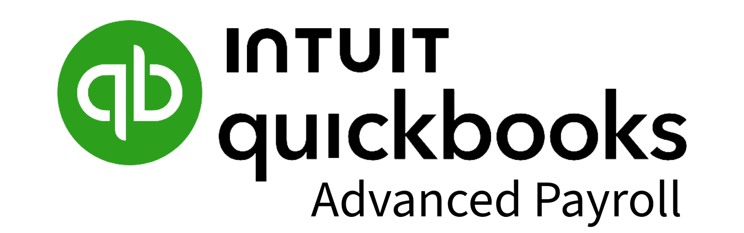 Intuit QuickBooks logo with text Advanced Payroll.