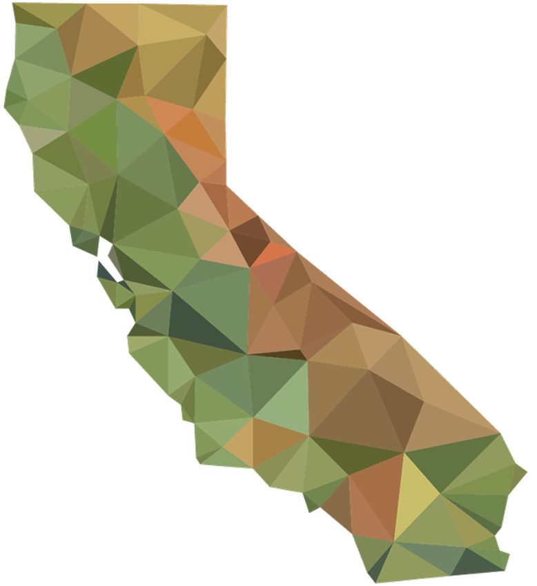 Stylized polygon illustration of the state of California representing CCPA compliance focus