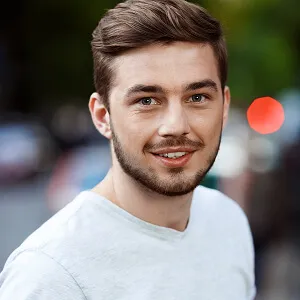portrait handsome smiling young man