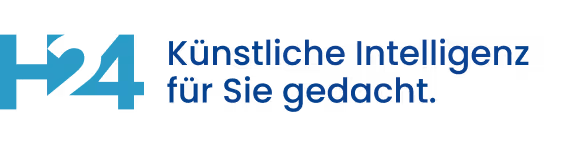H24 Wortmarke mit Claim Künstliche Intelligenz für Sie gedacht