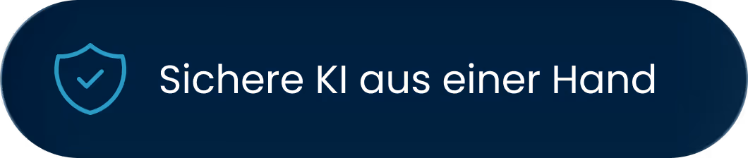 Icon-Badge mit Text Sichere KI aus einer Hand, ganzheitliche KI-Lösung