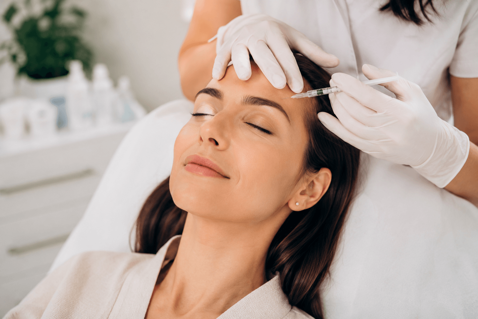 Botox treatment in Bethesda, Maryland for smoothing forehead wrinkles and achieving natural-looking results