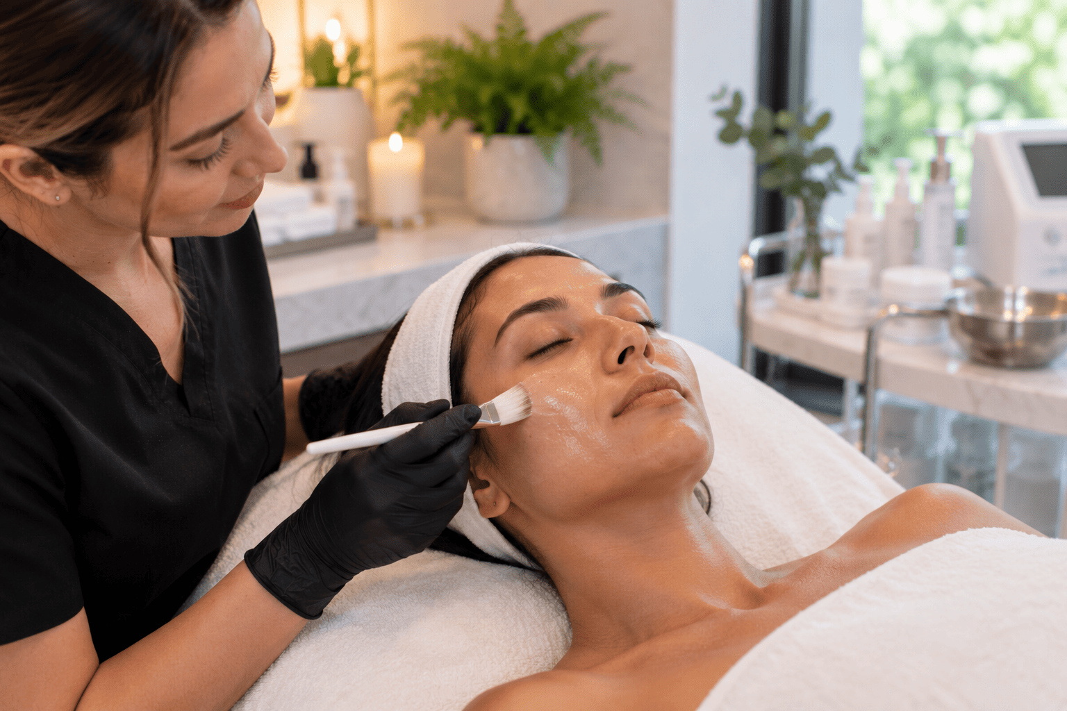 Personalized facial treatment for dull and stressed skin near Potomac, Maryland